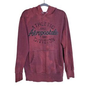 VTG Y2K Aeropostale Hoodie Sz S Grunge Maroon Pullover Worn‎ in Look Comfy